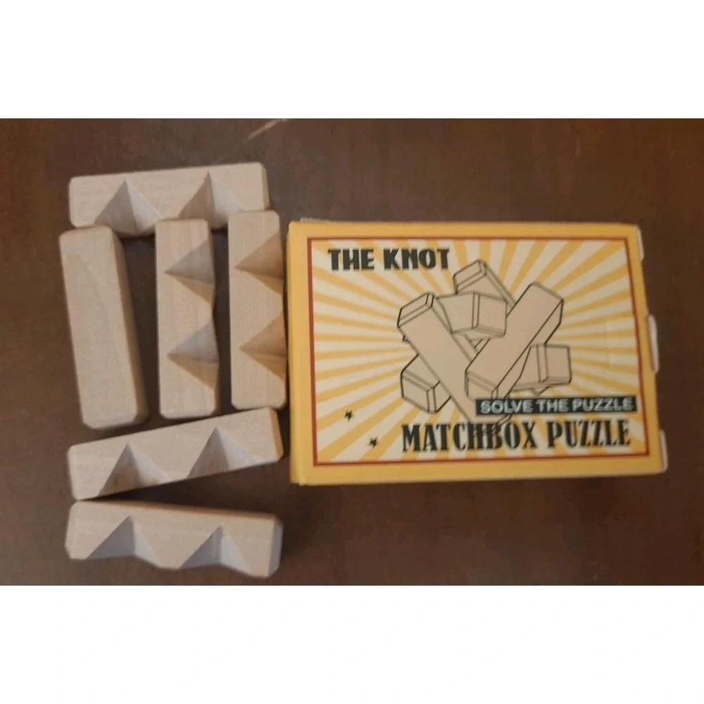 NIB The Knot Matchbox Puzzle Game 6 Pieces With‎ Solution Inside - 2 1/2